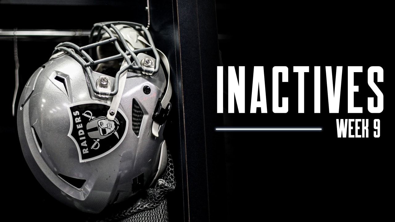 Las Vegas Raiders Week 9 Inactives vs. New York Giants
