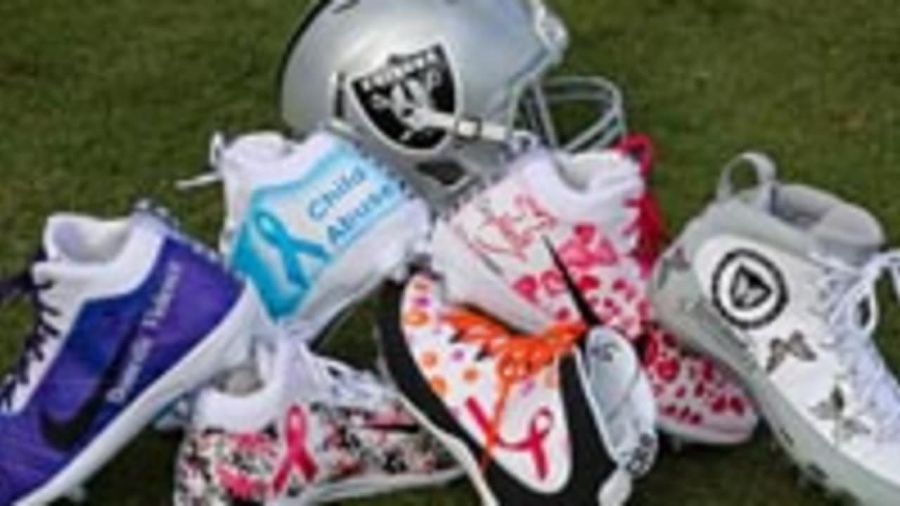 Raiders Breast Cancer Awareness Mini Football Helmet Decals