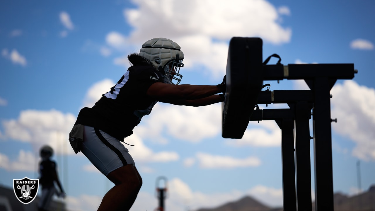 Las Vegas Raiders safety Marcus Epps (1) stands on the sideline