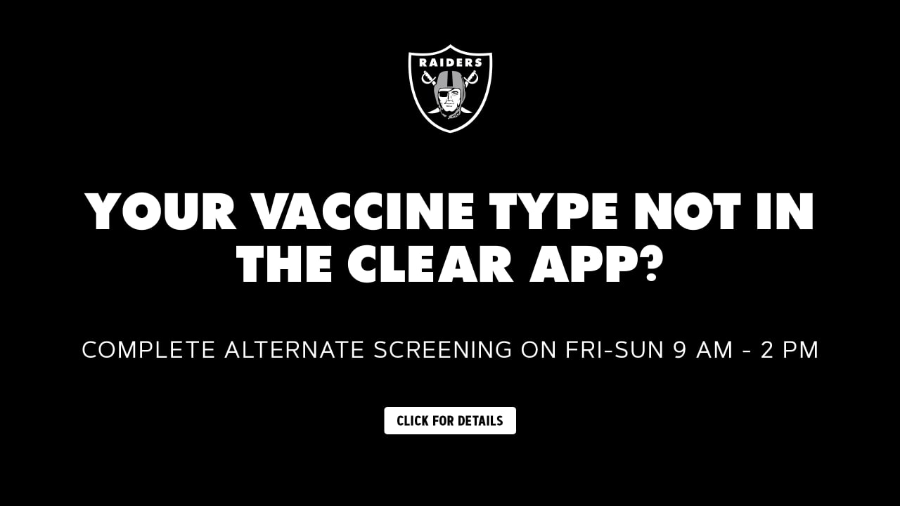 Las Vegas Raiders offer alternate screening ahead of Week 11 vs. Cincinnati  at Allegiant Stadium