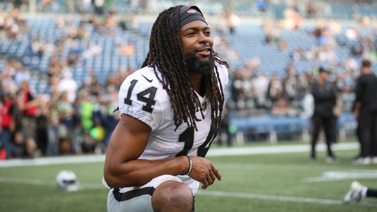 August 26th, 2017:.Oakland Raiders wide receiver Keon Hatcher (14) during  an NFL football game between the Oakland Raiders and Dallas Cowboys at AT&T  Stadium in Arlington, Texas. .Manny Flores/CSM Stock Photo 