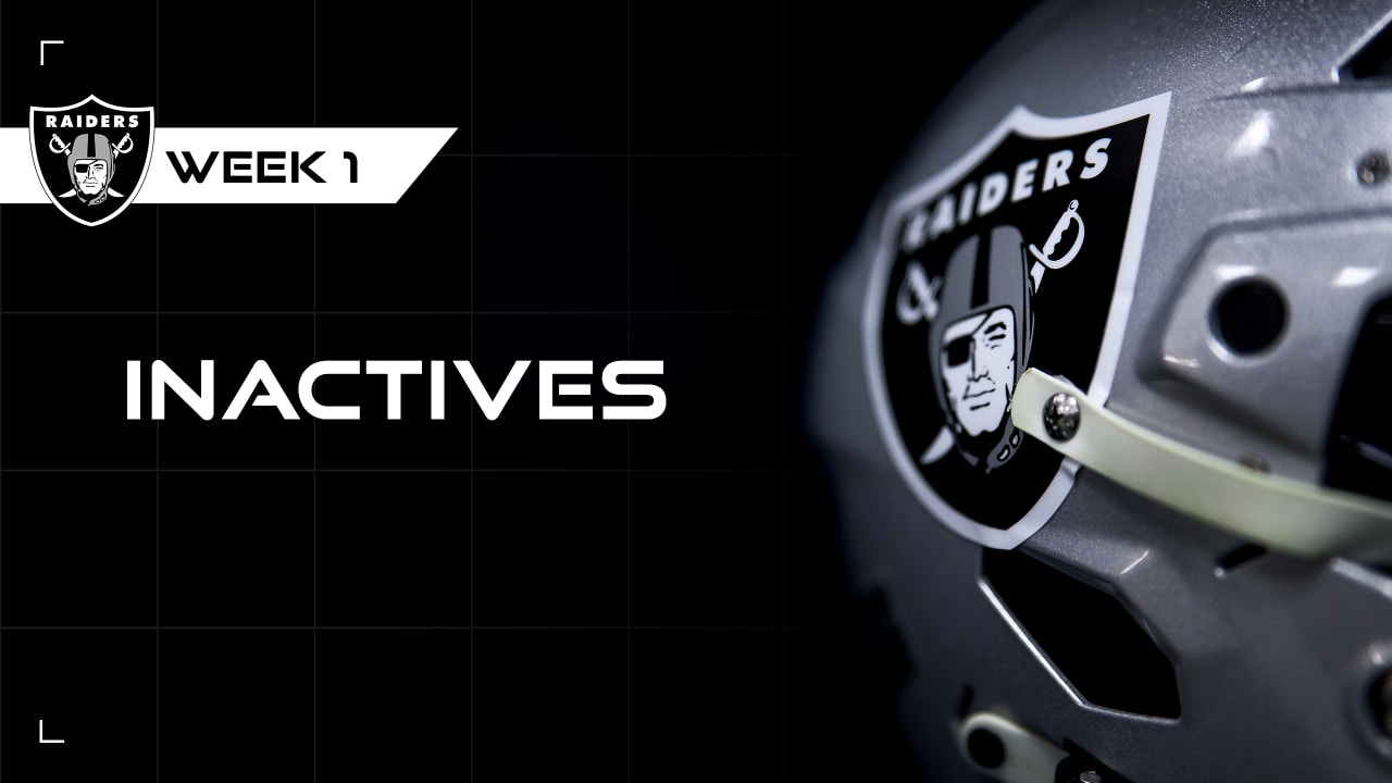 Las Vegas Raiders Week 1 Inactives vs. Carolina Panthers