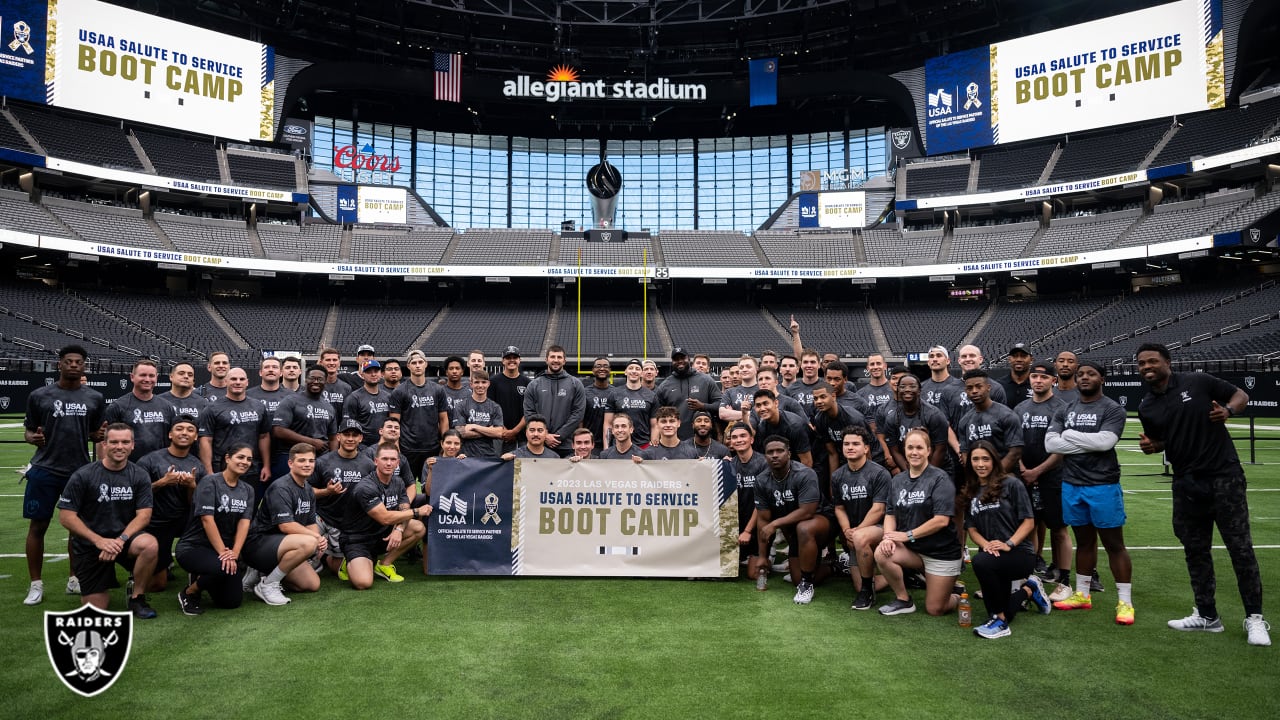 Raiders Host Local Military for USAA's Salute to Service NFL Boot