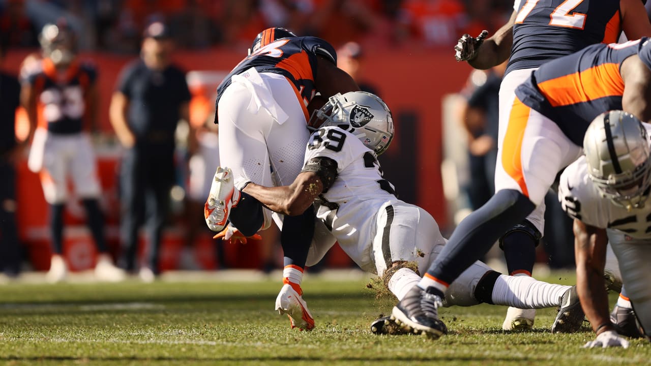 Nate Hobbs with a Tackle For Loss vs. Denver Broncos 