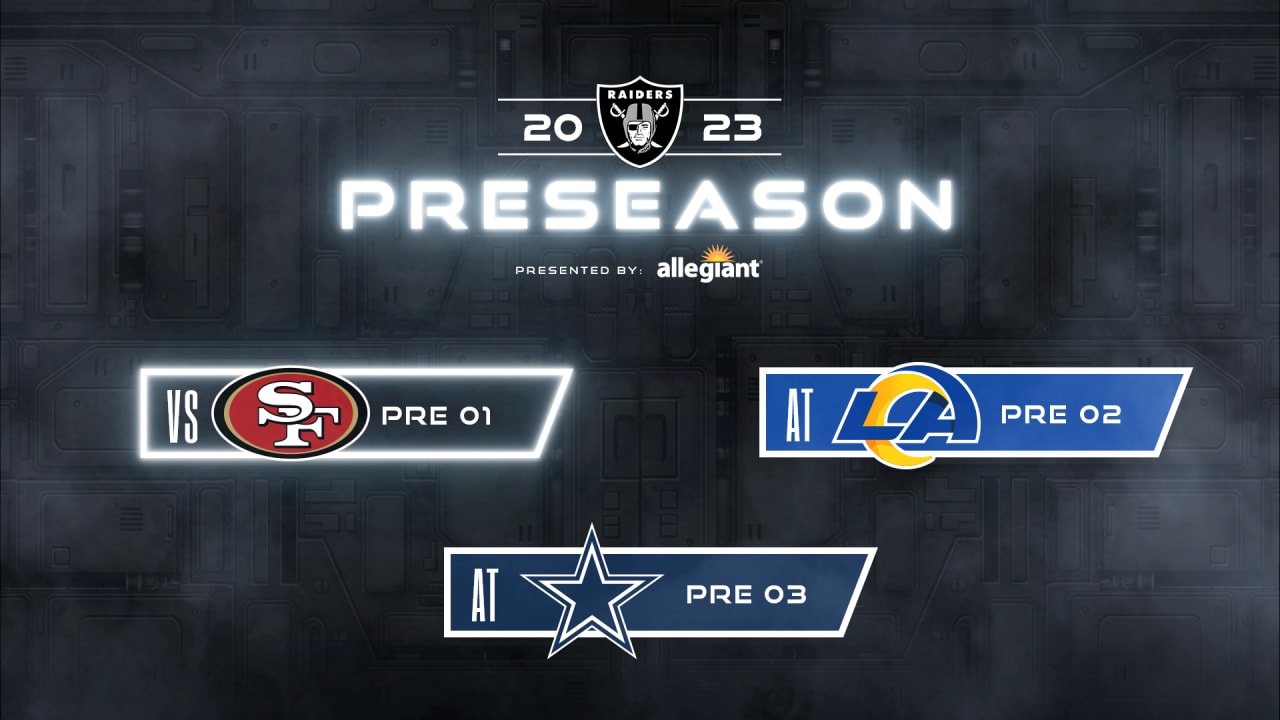 Raiders face San Francisco 49ers, Los Angeles Rams, Dallas Cowboys in