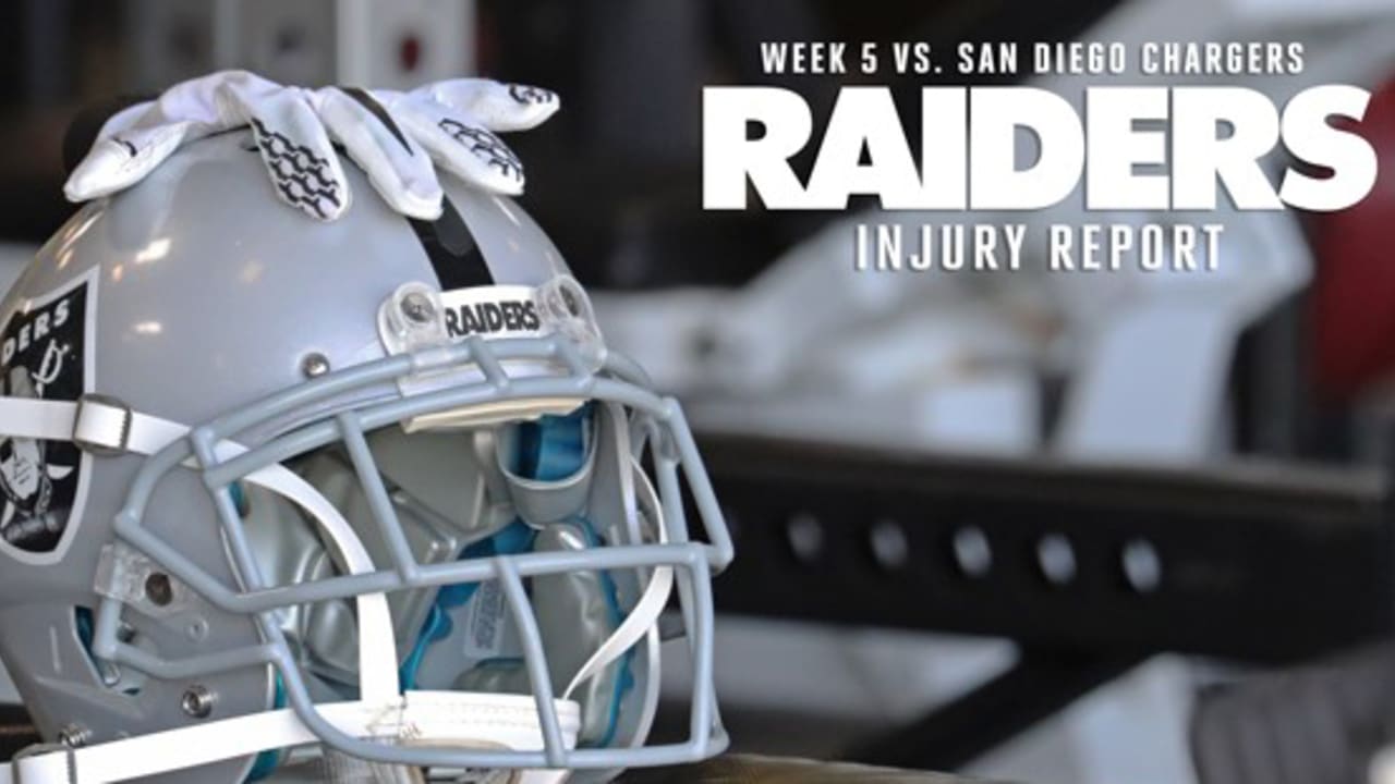 Chargers injury report for Sunday's game vs. Oakland Raiders