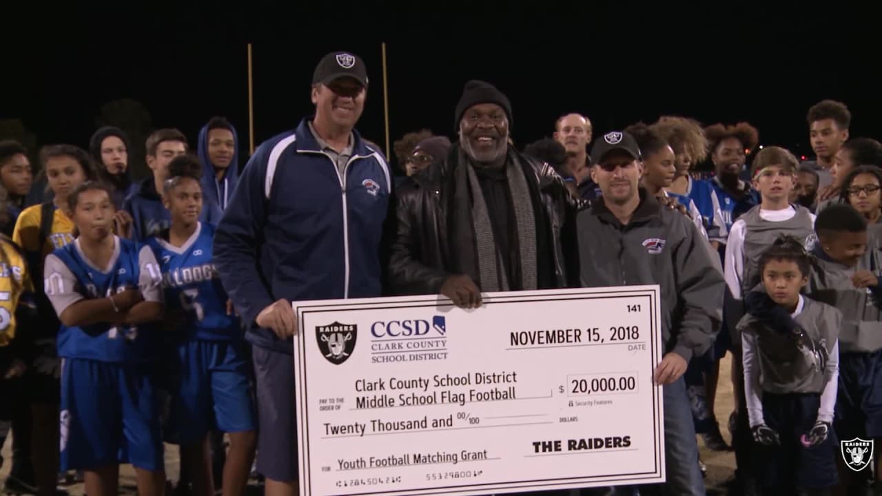 Clark County School District Middle School Flag Football Check Presentation