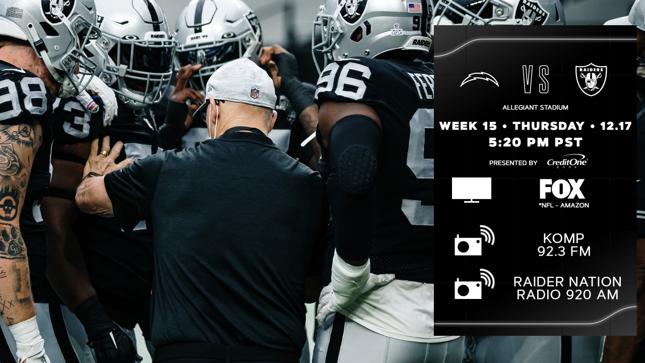 NFL Network on X: The @chargers visit the @raiders in an AFC West