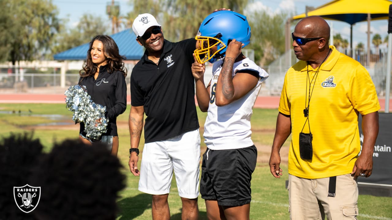 Raiders present new helmets to local team