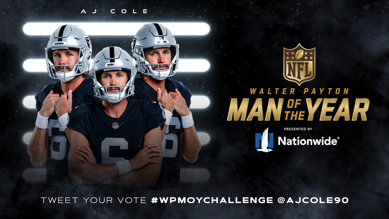 AJ Cole named Raiders' nominee for Walter Payton NFL Man of the