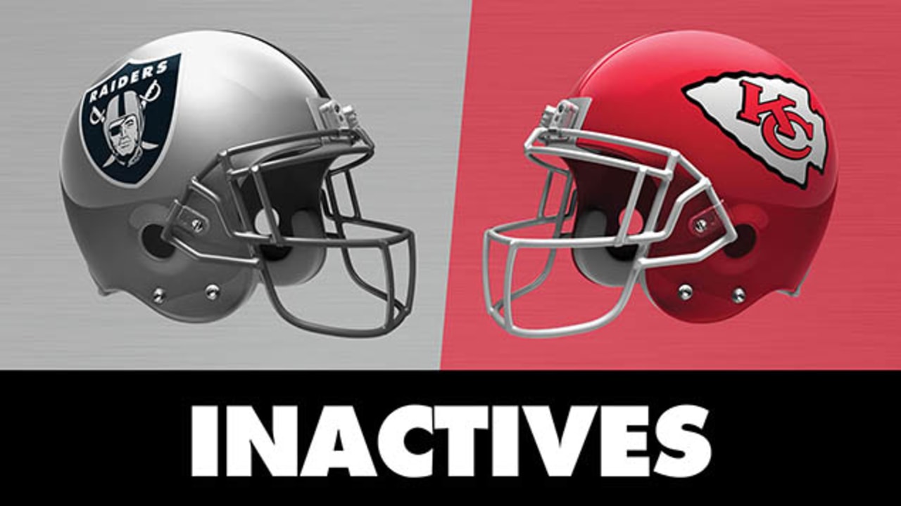 Chiefs vs Raiders inactive players for Monday Night Football