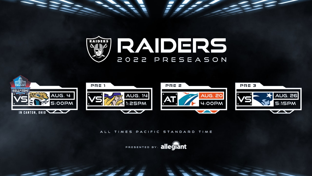 Raiders finalize 2022 preseason schedule