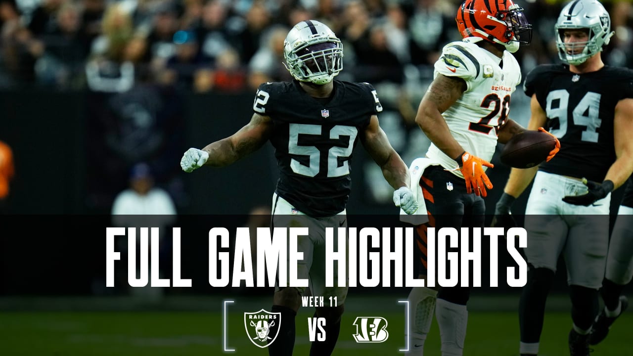 Full game highlights Raiders vs. Bengals Week 11
