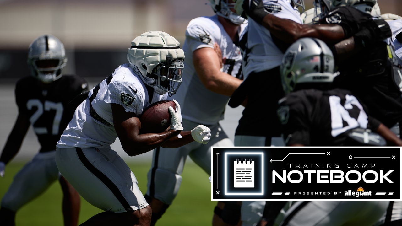 Las Vegas Raiders safety Jaquan Johnson (26) is seen during warm ups before  an NFL preseason football game against the Dallas Cowboys, Saturday, Aug.  26, 2023, in Arlington, Texas. Dallas won 31-16. (