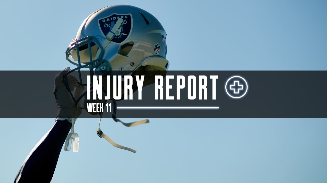 Raiders-Bengals Week 11 Injury Report: Kwiatkoski and Nixon ruled out