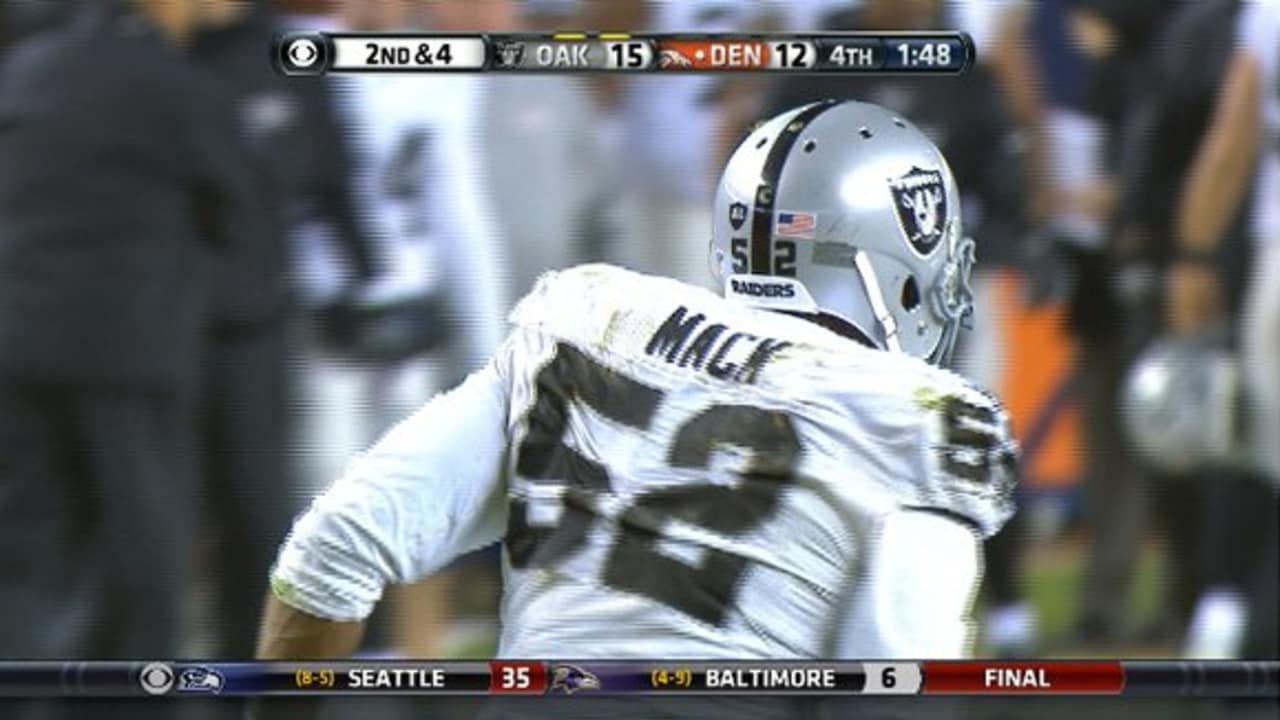 Mack Attack! Raiders DE Khalil Mack Gets the Sack & Safety, Raiders vs.  Broncos