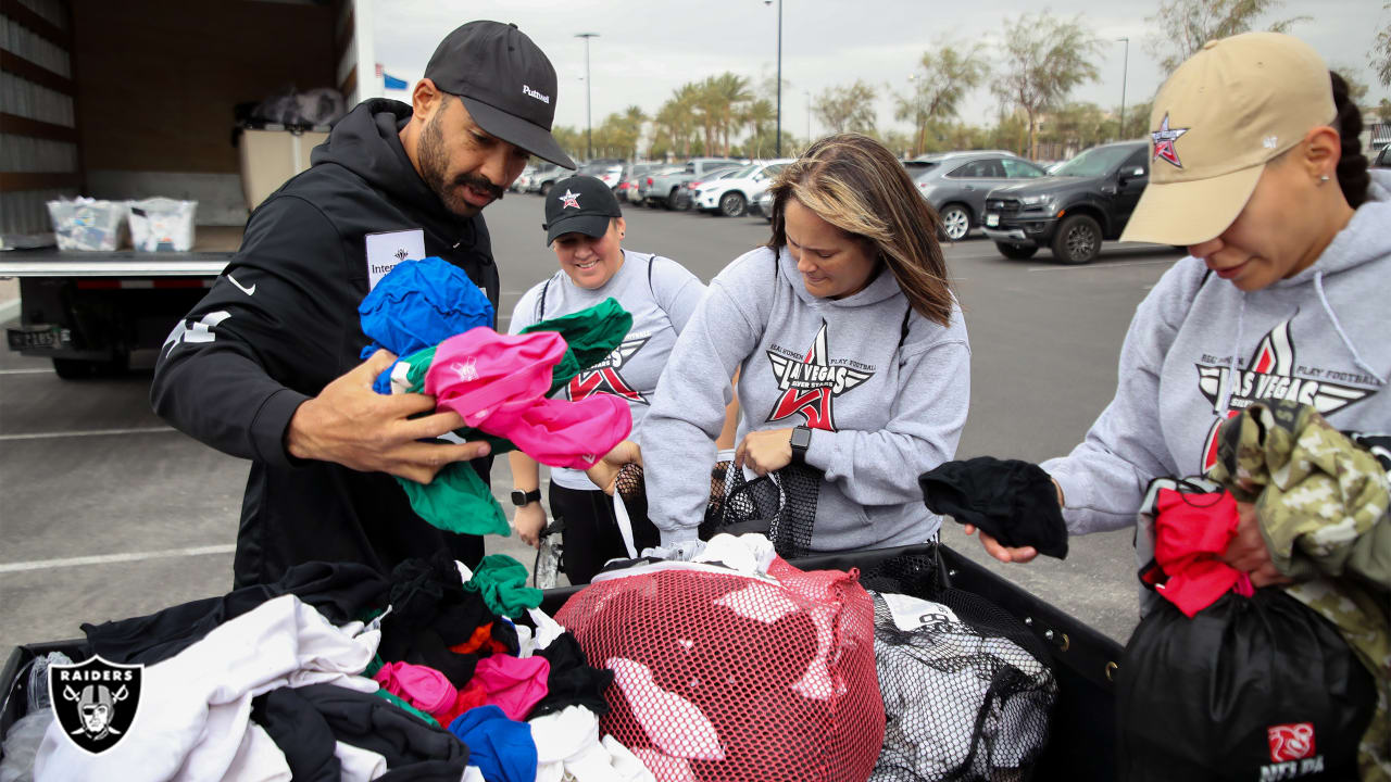 Photos Raiders donate equipment to local football programs