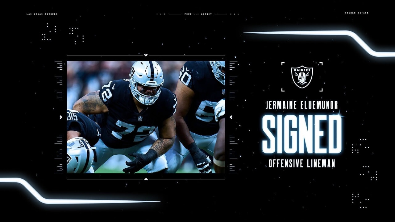 NFL: Las Vegas Raiders tackle Morris Knolls Jermaine Eluemunor