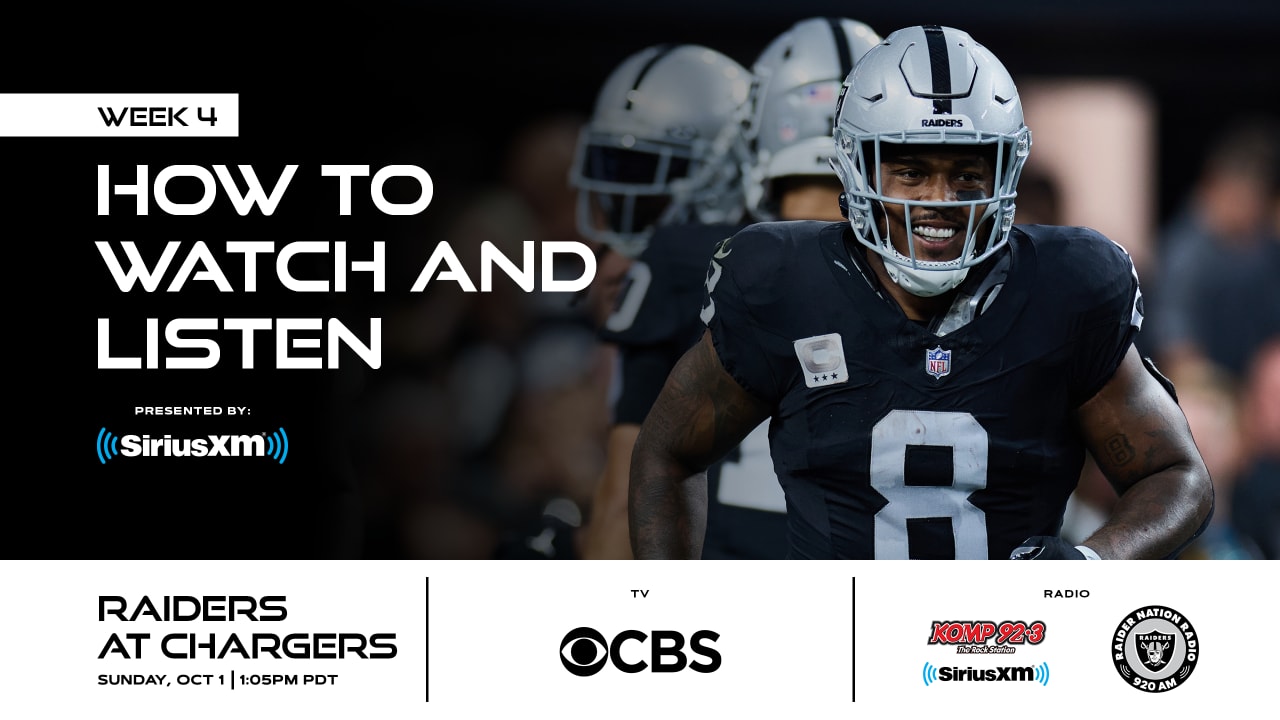 How to watch Las Vegas Raiders at Los Angeles Chargers on October 1, 2023