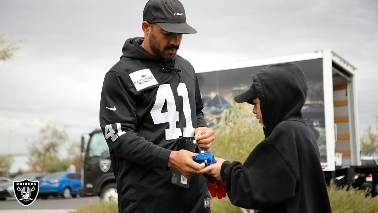 Watch Raiders make equipment donations to local football programs