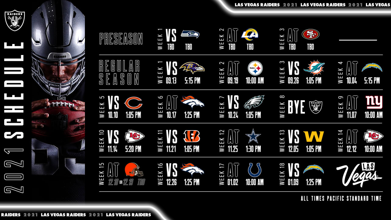 Las Vegas Raiders Anuncian Calendario 2021