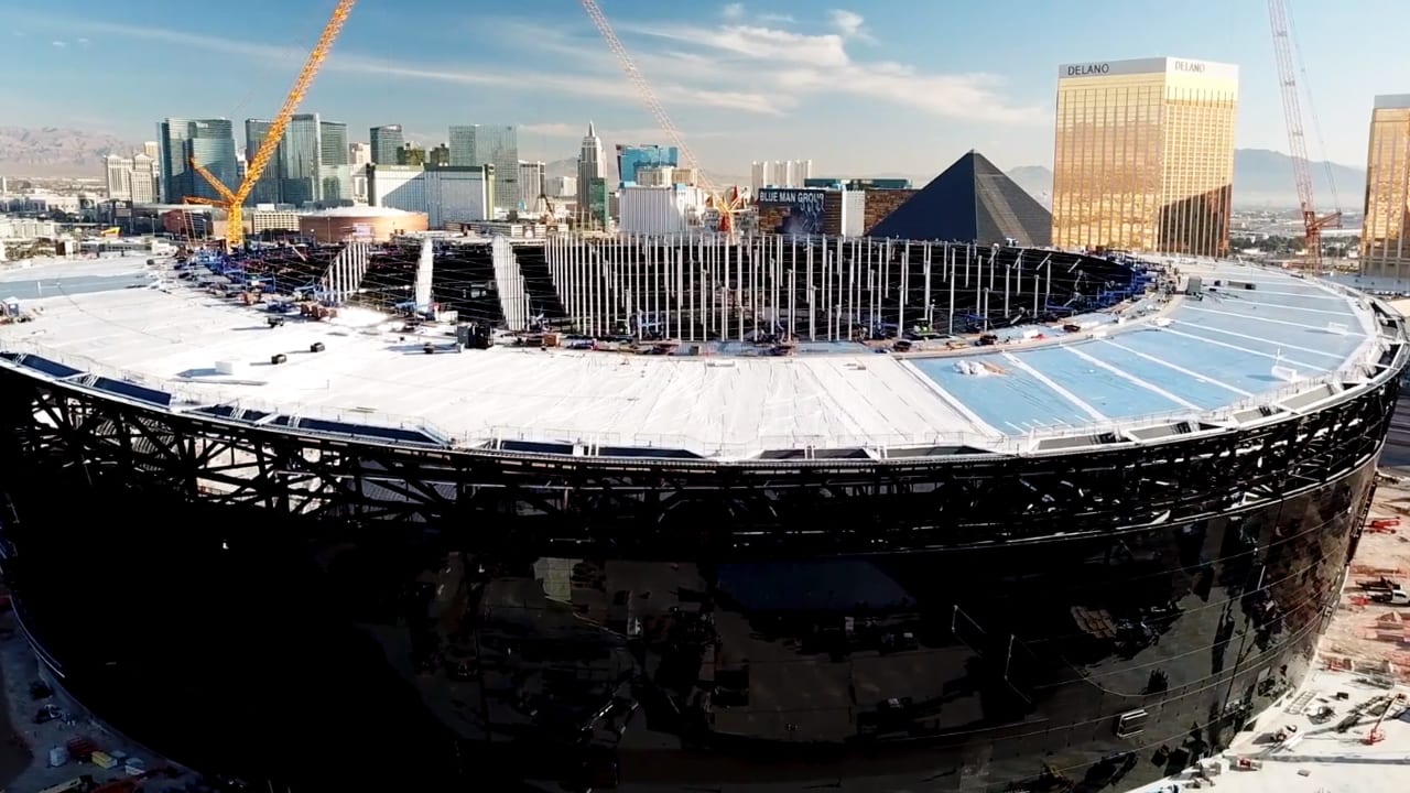 Allegiant Stadium construction update from above