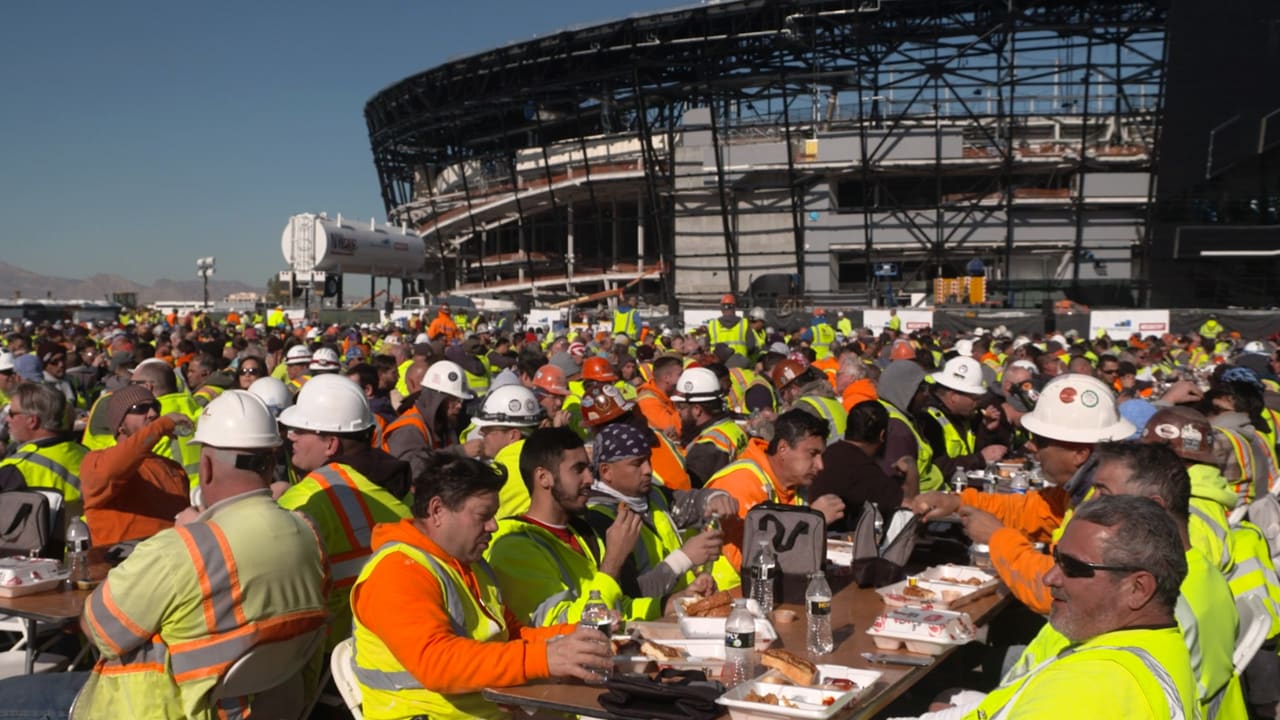 Raiders surprise Allegiant Stadium construction worker with Super Bowl trip