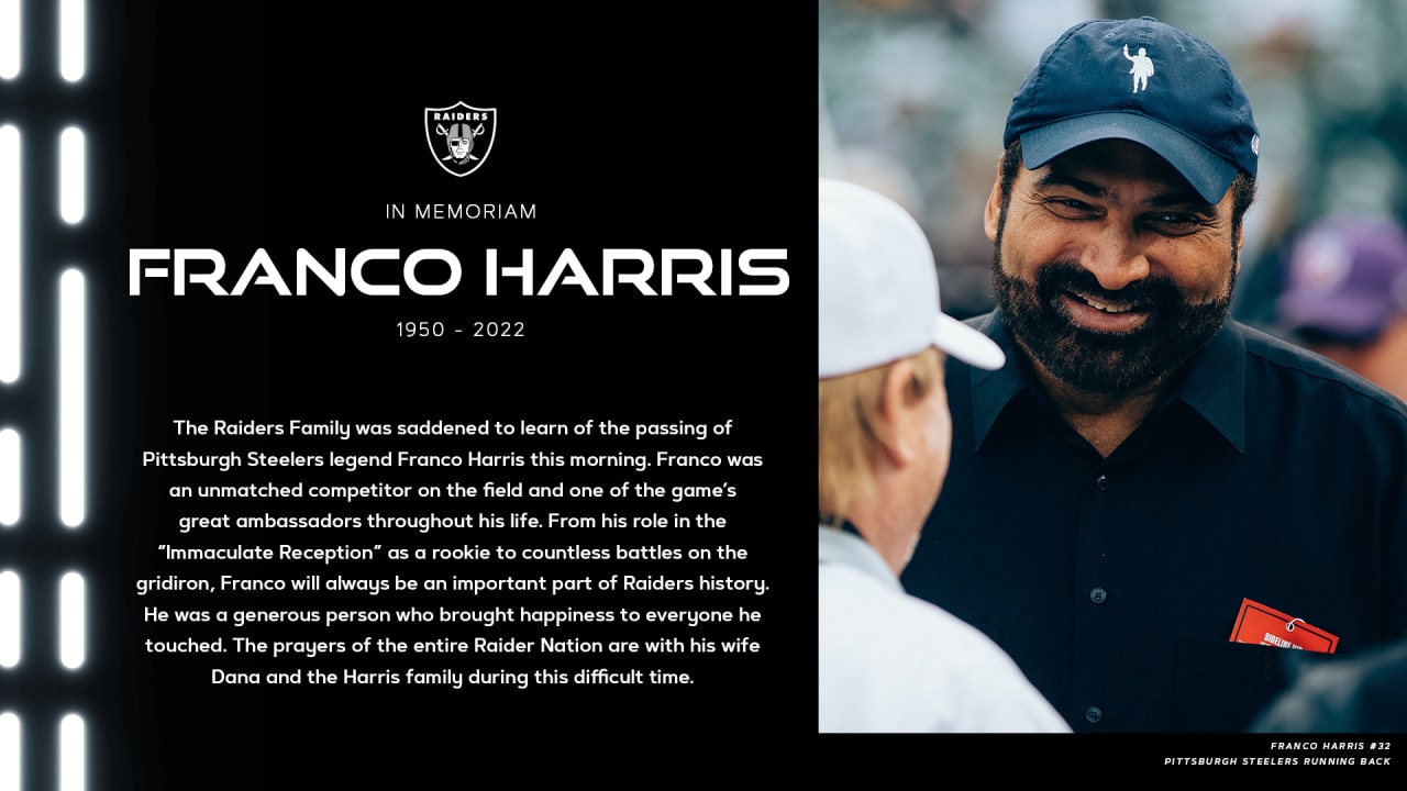 Raiders mourn the passing of Franco Harris