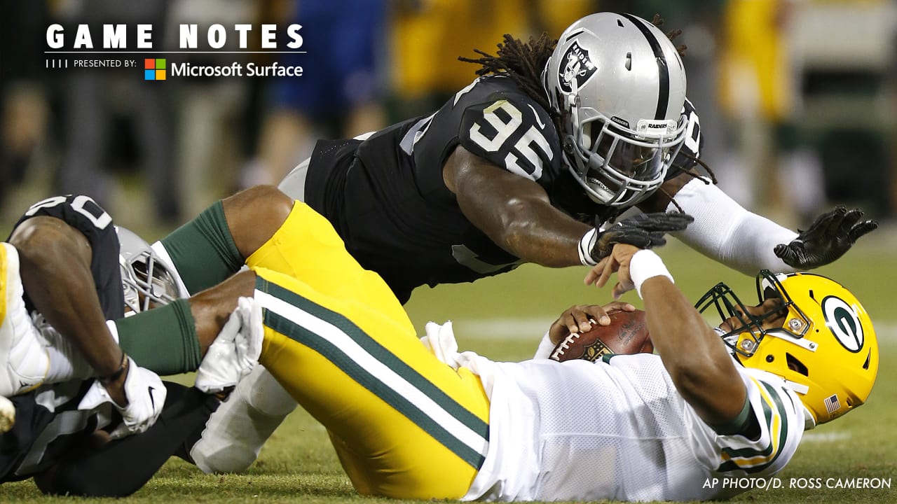 Game Notes: Oakland Raiders 24, Green Bay Packers 42