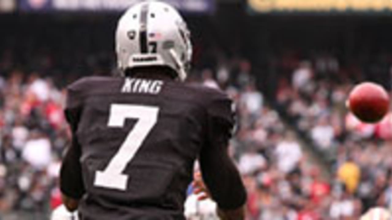 WATCH: Raiders punter Marquette King kicks football through