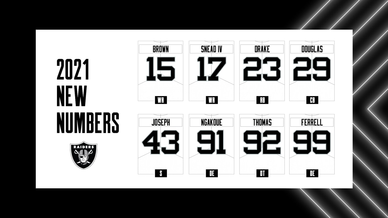 Raiders issue numbers for draft class, free agents