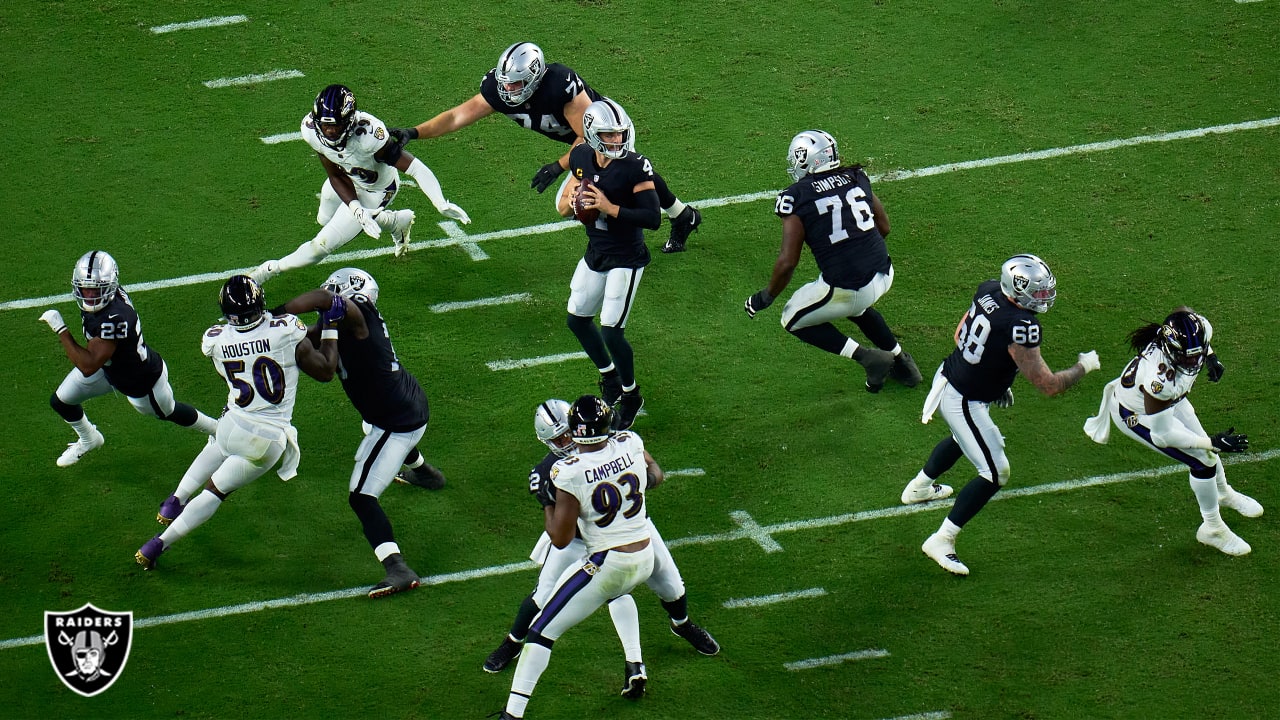 Raiders defensive end Clelin Ferrell (99) celebrates a sack with Raiders  defensive end Solomon …