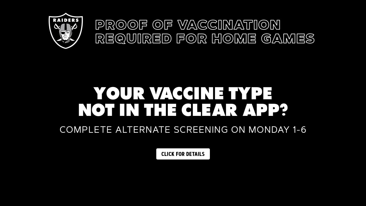 Raiders offer alternate screening for those unable to use CLEAR Health Pass