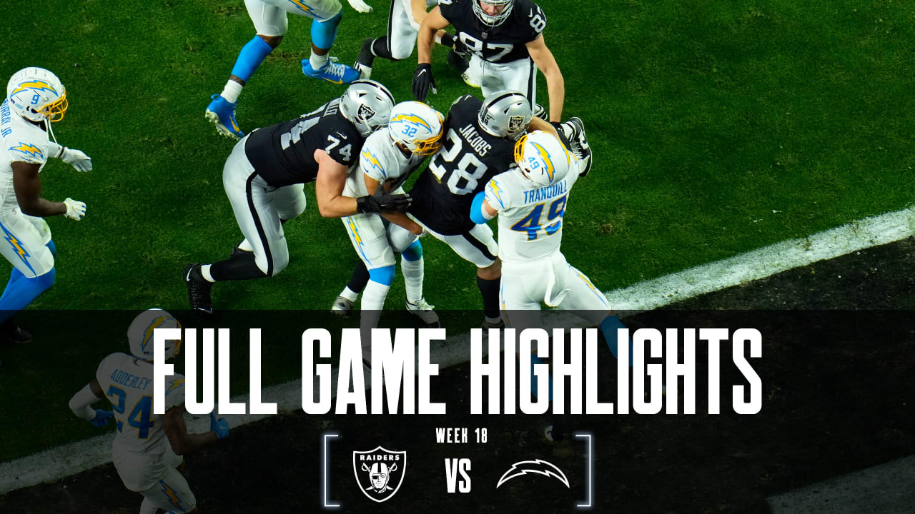Full game highlights - Raiders vs. Chargers - Week 18.