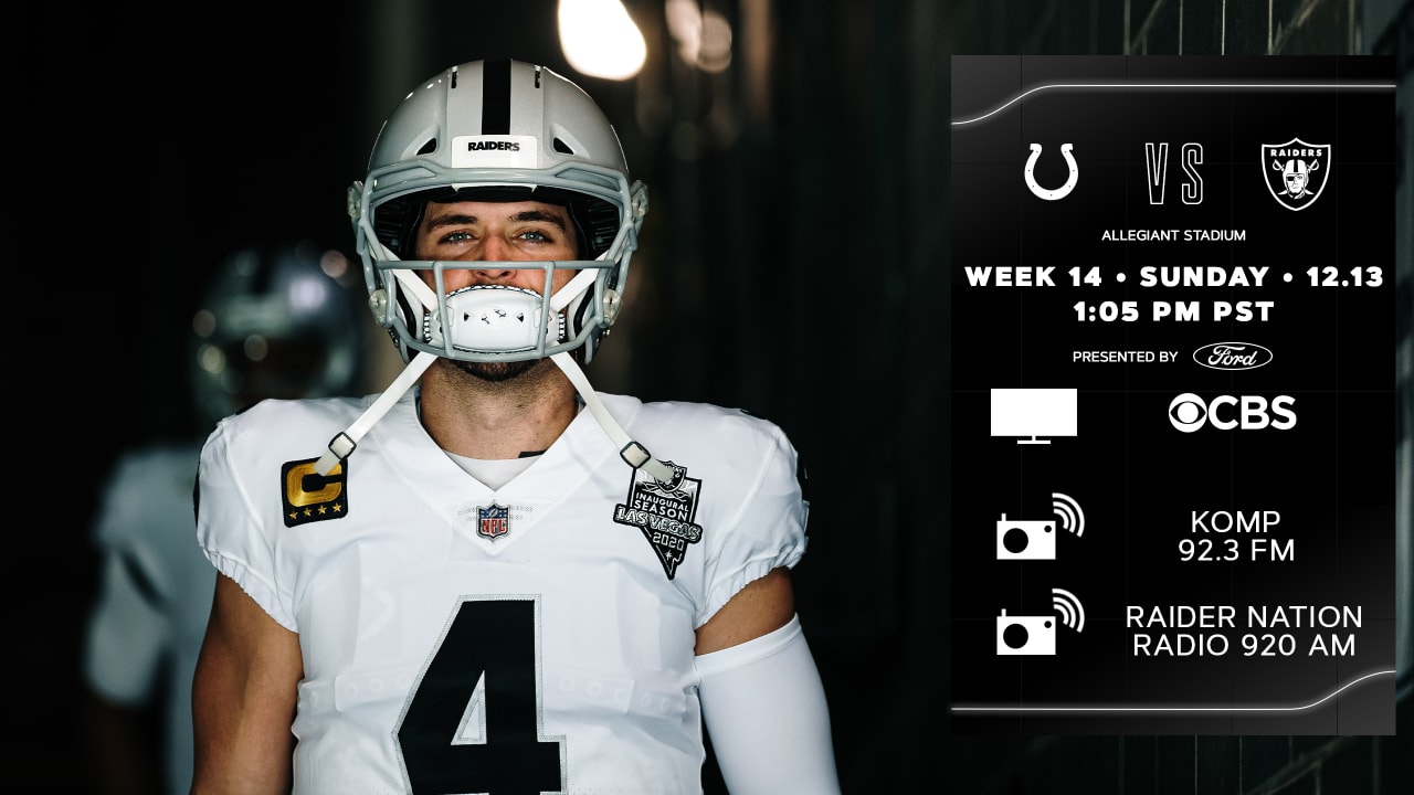 Raiders at Colts: How to watch the Silver and Black take on Indy