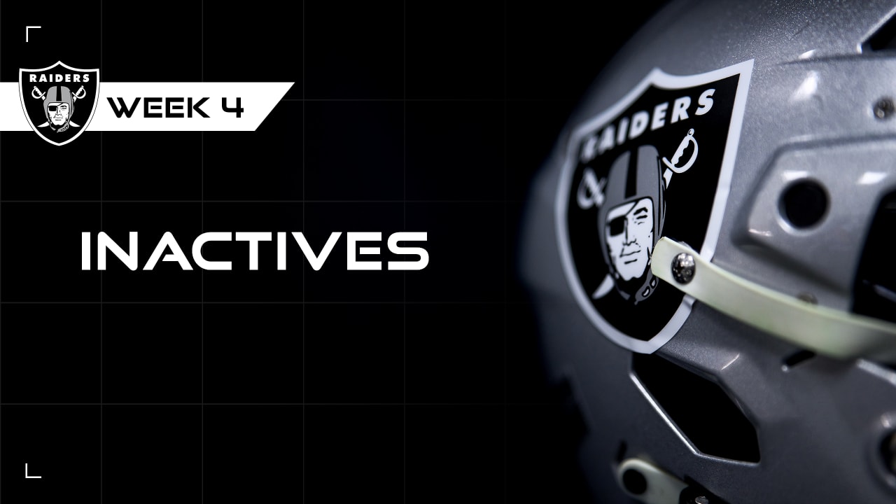 Las Vegas Raiders Week 4 Inactives vs. Los Angeles Chargers