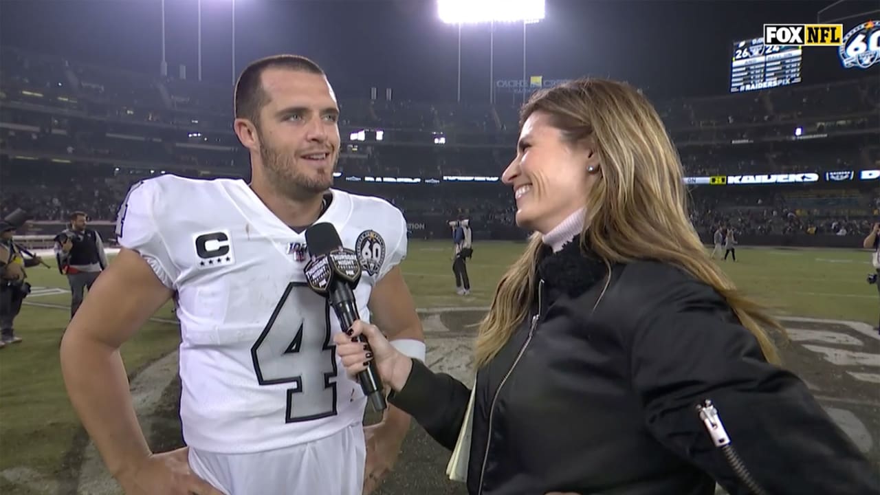 Derek Carr speaks with Erin Andrews following Raiders' thrilling win