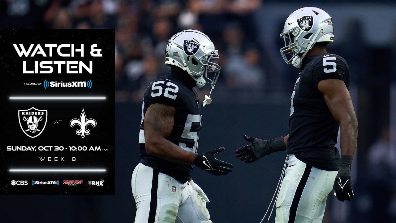 How to watch, listen and livestream Raiders at Saints