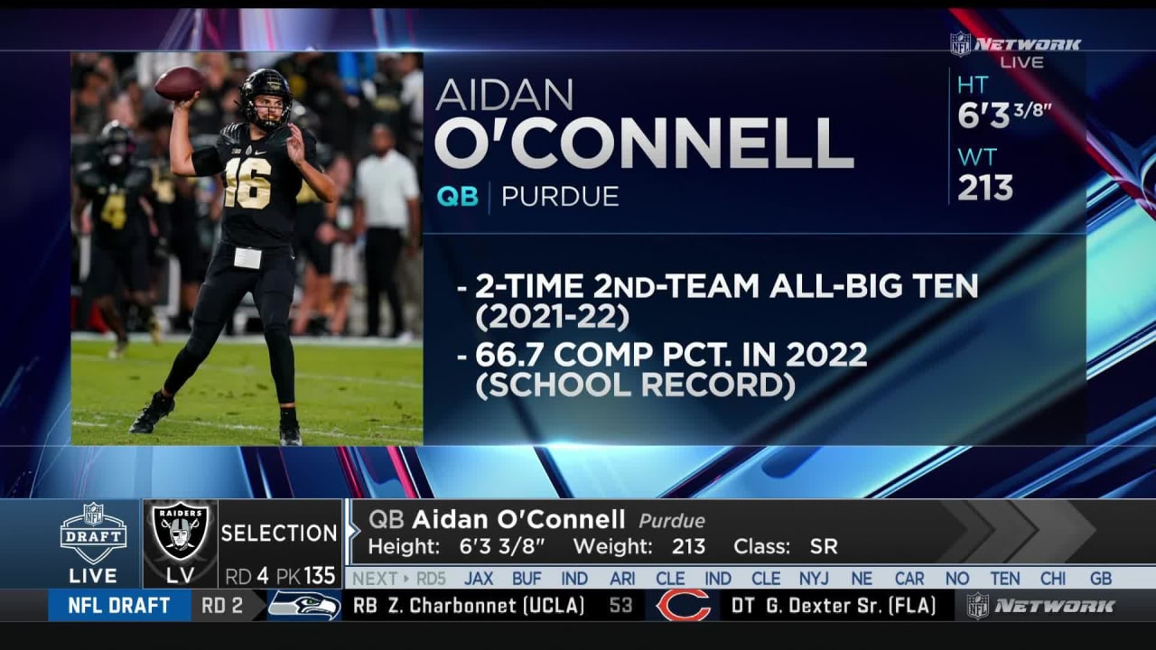 Watch: Raiders select QB Aidan O'Connell with No. 135 pick in 2023