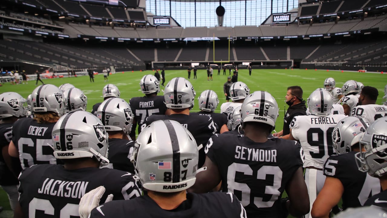 Jason Witten, Nick Kwiatkoski of Raiders meet with media