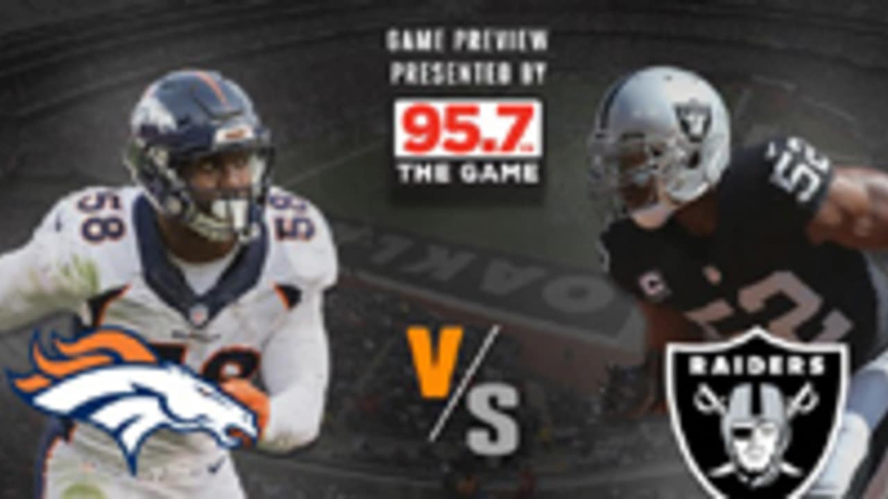 Sunday, Nov. 6: Broncos at Raiders on NBC's Sunday Night Football