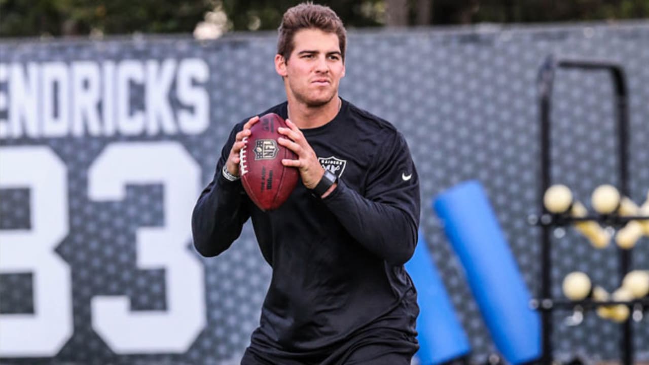 Oakland Raiders quarterback Cody Fajardo walks the sidelines in the News  Photo - Getty Images