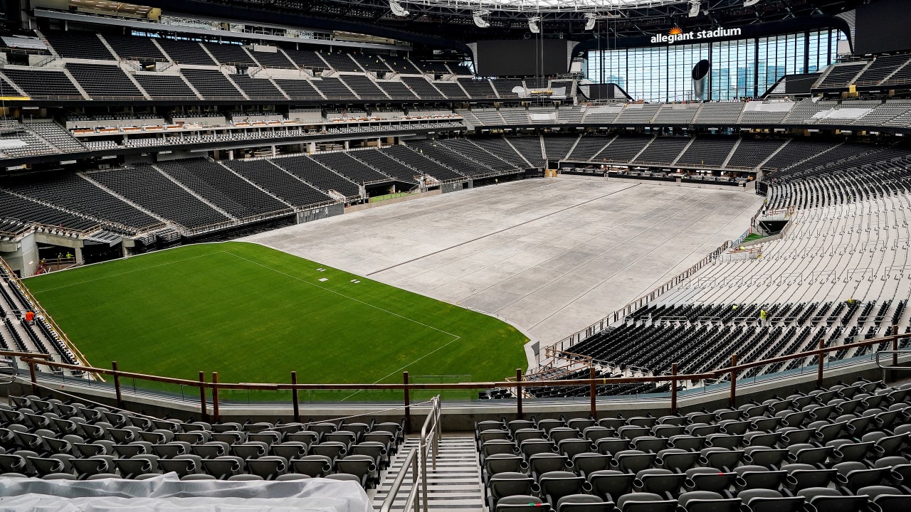 Raiders Gameday Field Tray Moves Inside Allegiant Stadium For The