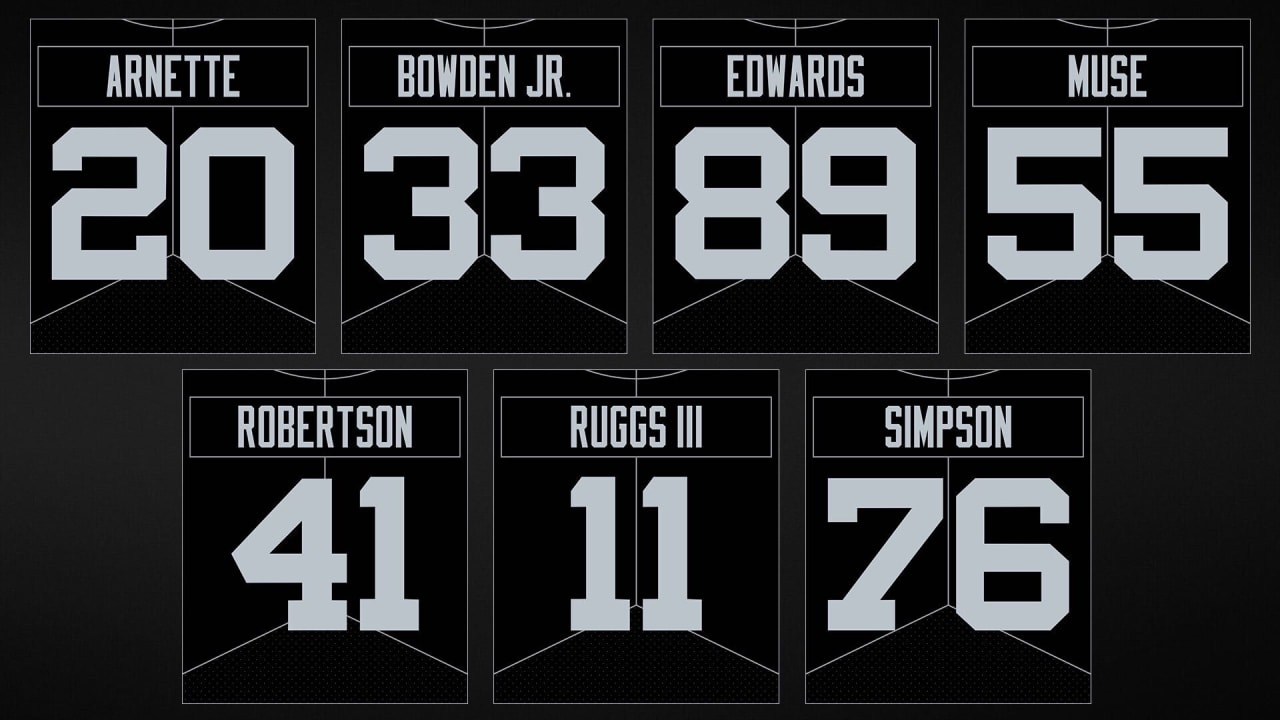 Raiders on sale jersey numbers