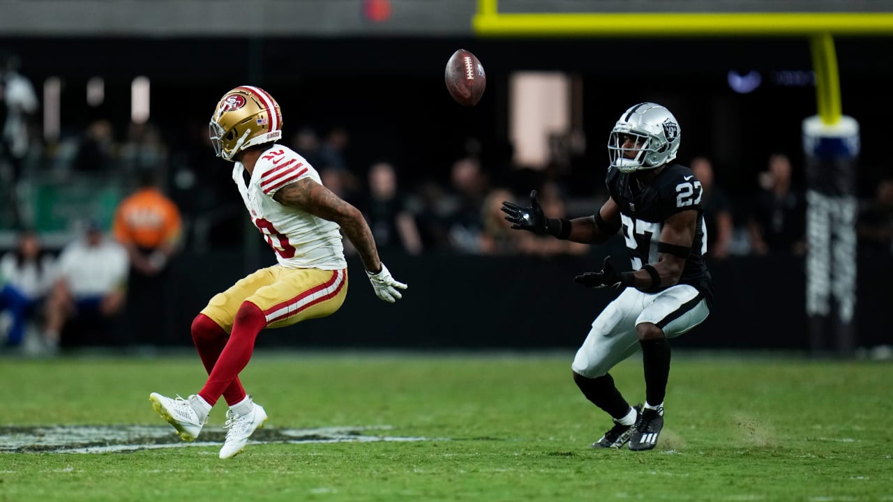 Raiders 2023 Preseason Week 1 Highlights vs. 49ers  Cornerback Sam Webb  picks off 49ers quarterback Brandon Allen