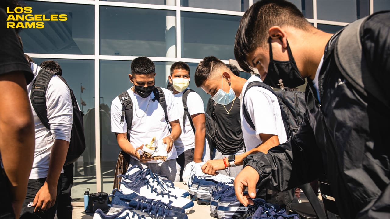 The Power of Character Rams continue ‘Cleats for Character’ program with assembly and surprise