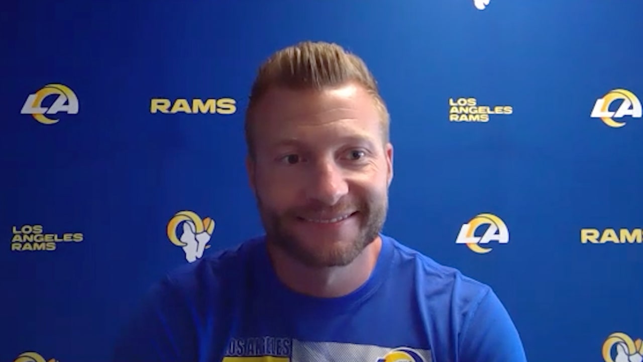 Rams Head Coach Sean Mcvay Talks First Two Weeks With Quarterback Matthew Stafford Cam Akers In 