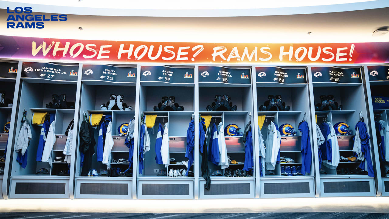LOCKER ROOM PHOTOS See the Rams locker room set up for Super Bowl LVI