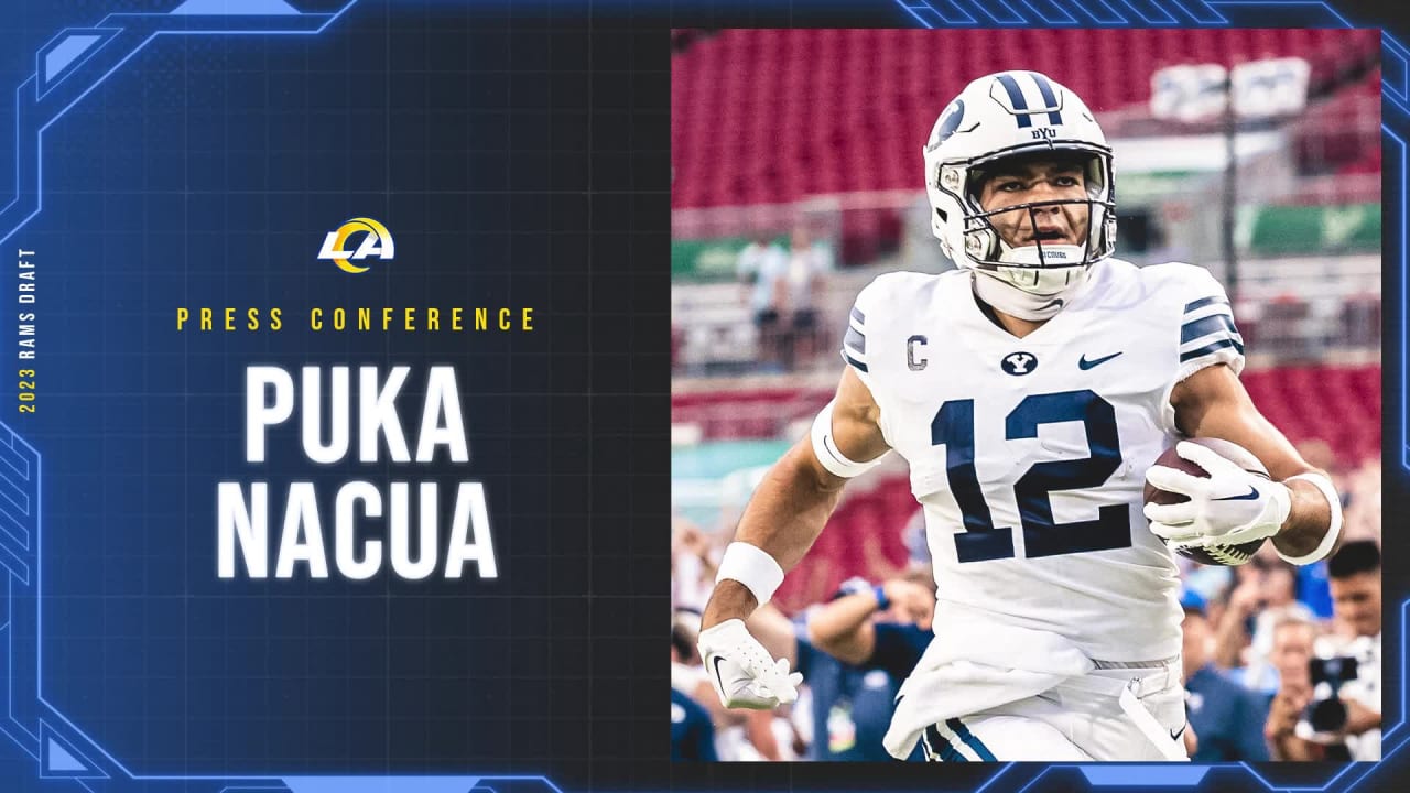 New Los Angeles Rams wide receiver Puka Nacua on reaction to Draft call