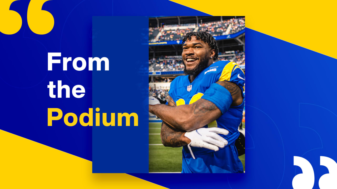 From the Podium: Sean McVay, Matthew Stafford, Von Miller, Eric Weddle and Cam Akers look ahead to Monday Night Football Wild Card game vs. Cardinals